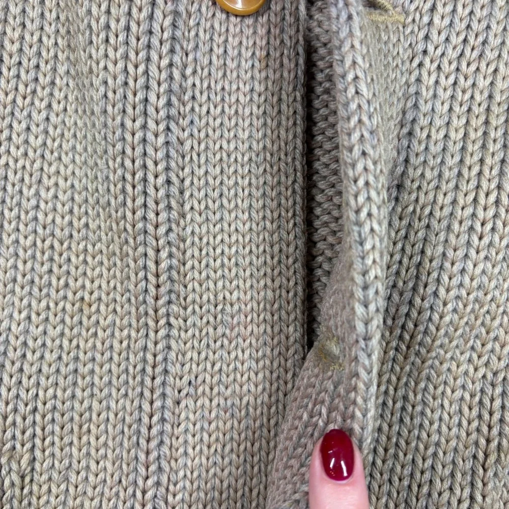 Vintage Lamb Knit Wool Letterman 50s Cardigan Sweater Tan‎ Men Size 38 Patch E